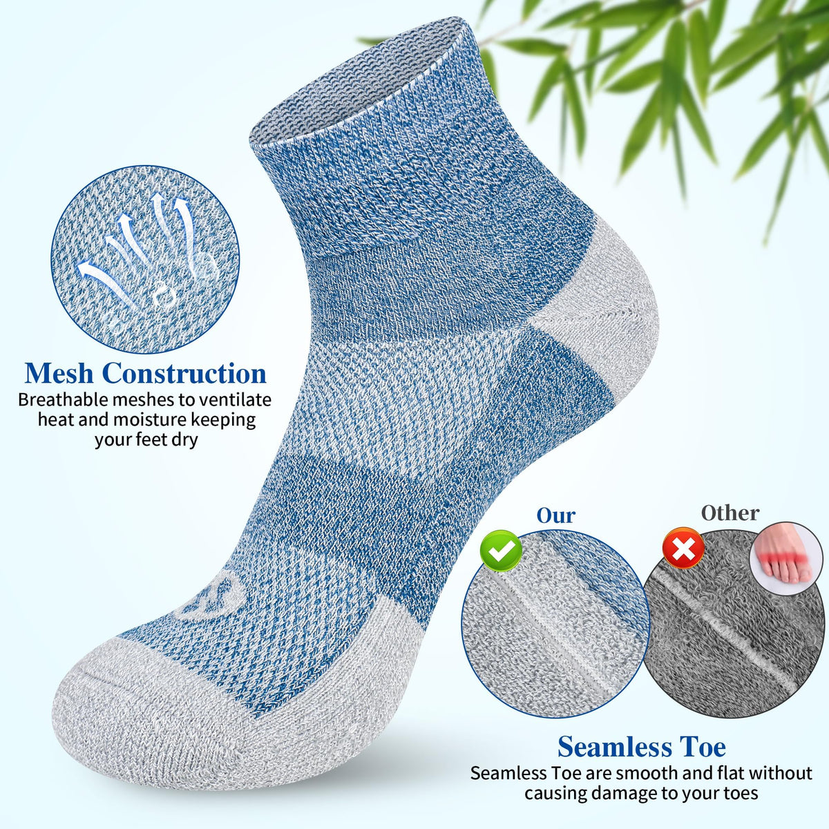 6 Pairs Ankle Diabetic Socks G113368