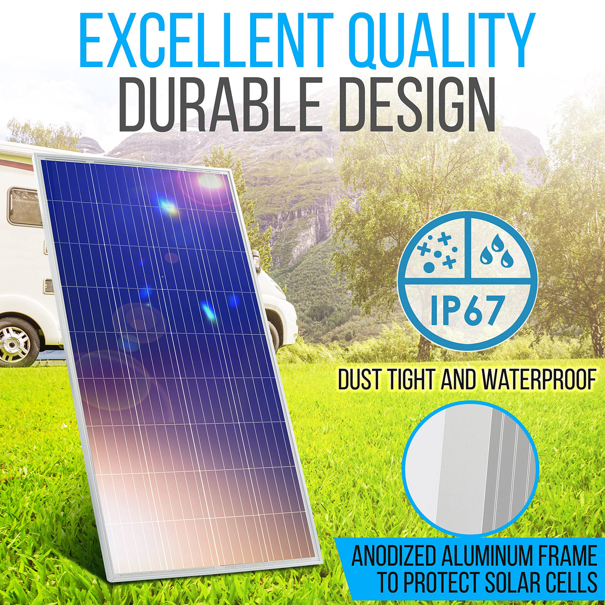 400 Watt 12V Portable Solar Starter Kit with 2 Pcs 200W Monocrystalline Set and 30A PWM Controller B21479