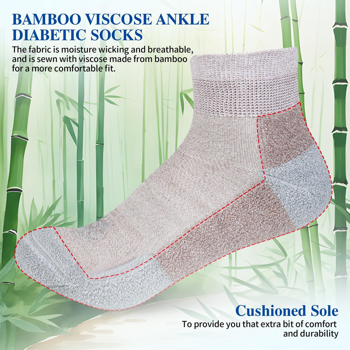 6 Pairs Ankle Diabetic Socks G113368