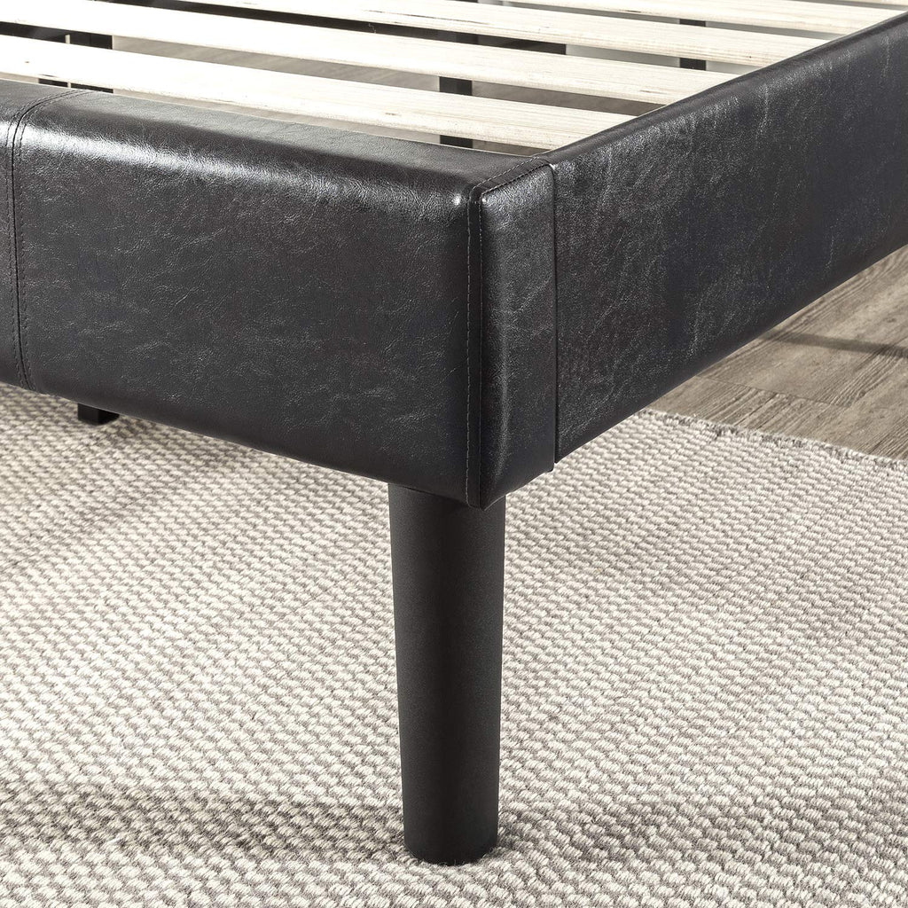 Faux Leather Upholstered Platform Bed Frame California King M993836