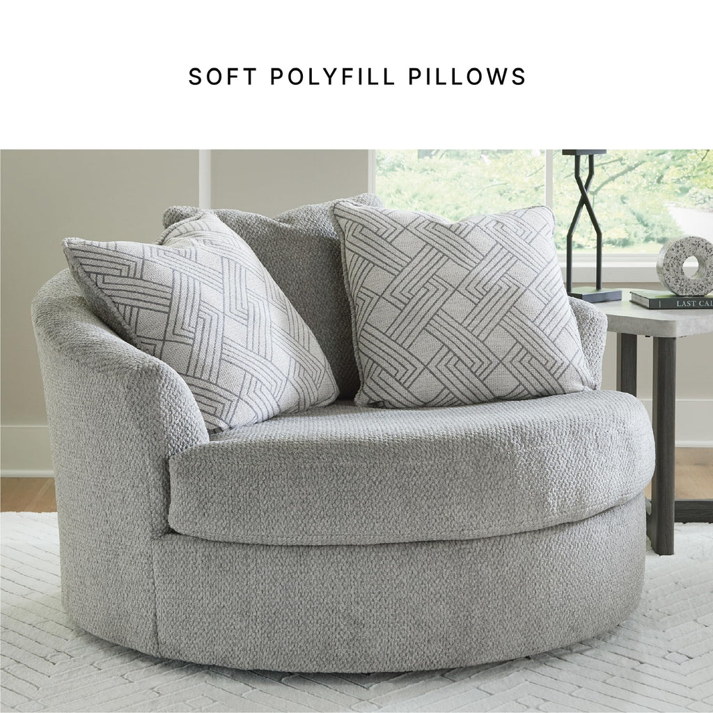 Round Velvet Oversized Swivel Accent Chair I483717